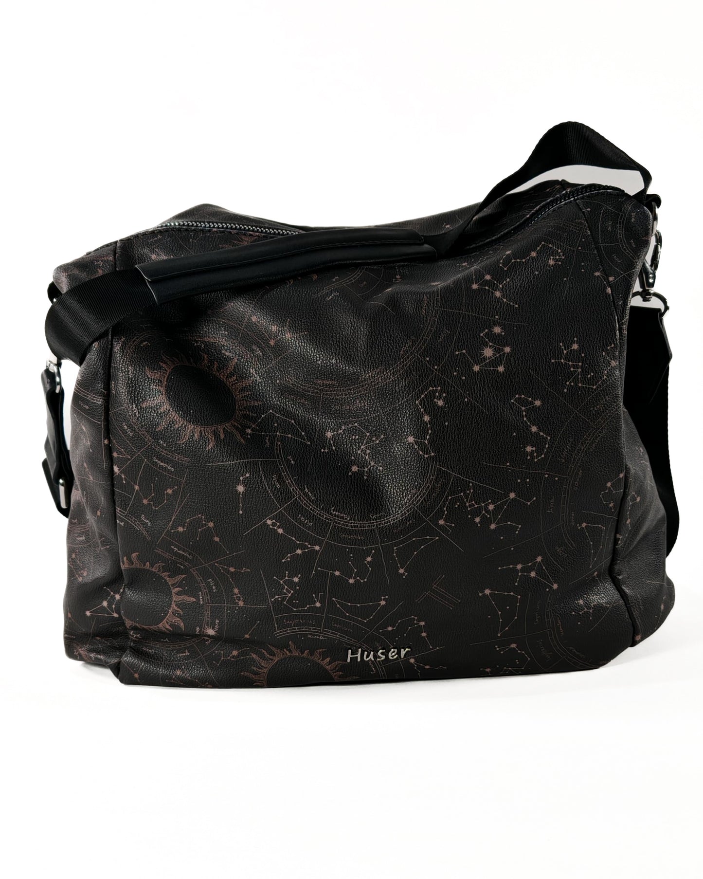 Bolso Huser Negro Estampado – Diseño Cósmico y Funcionalidad en un Solo Accesorio