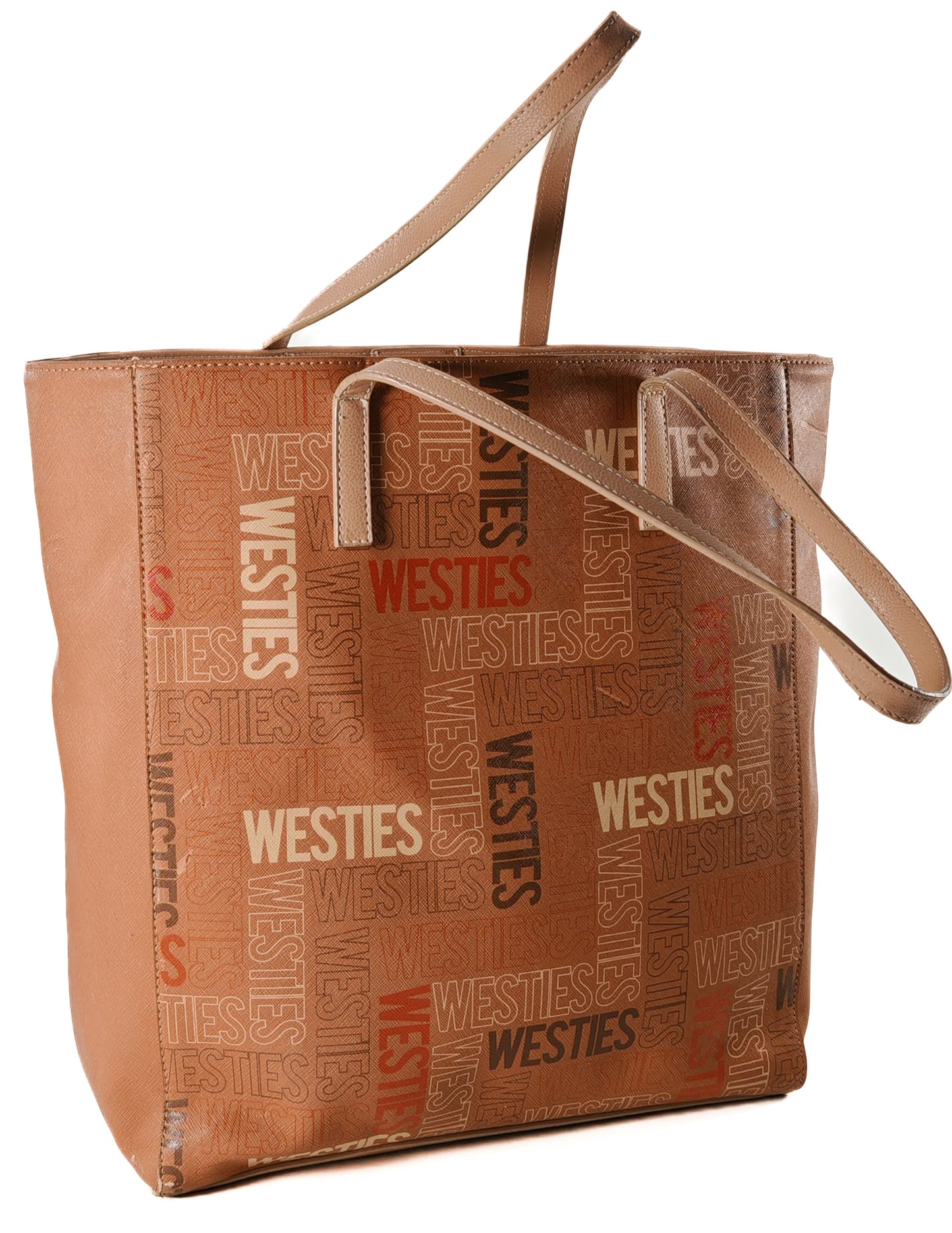 Bolso Tote Westies Café con Letras – Espacioso, Moderno y Versátil