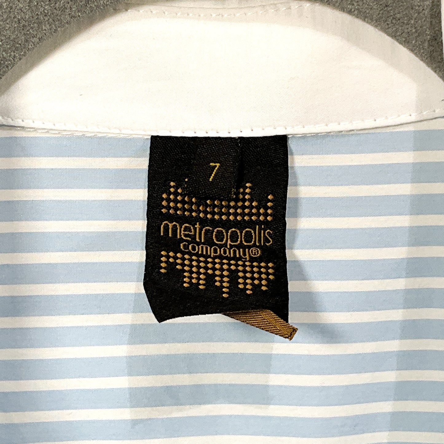 Camisa con Peplum Azul a Rayas – Metropolis Company, Talla 7
