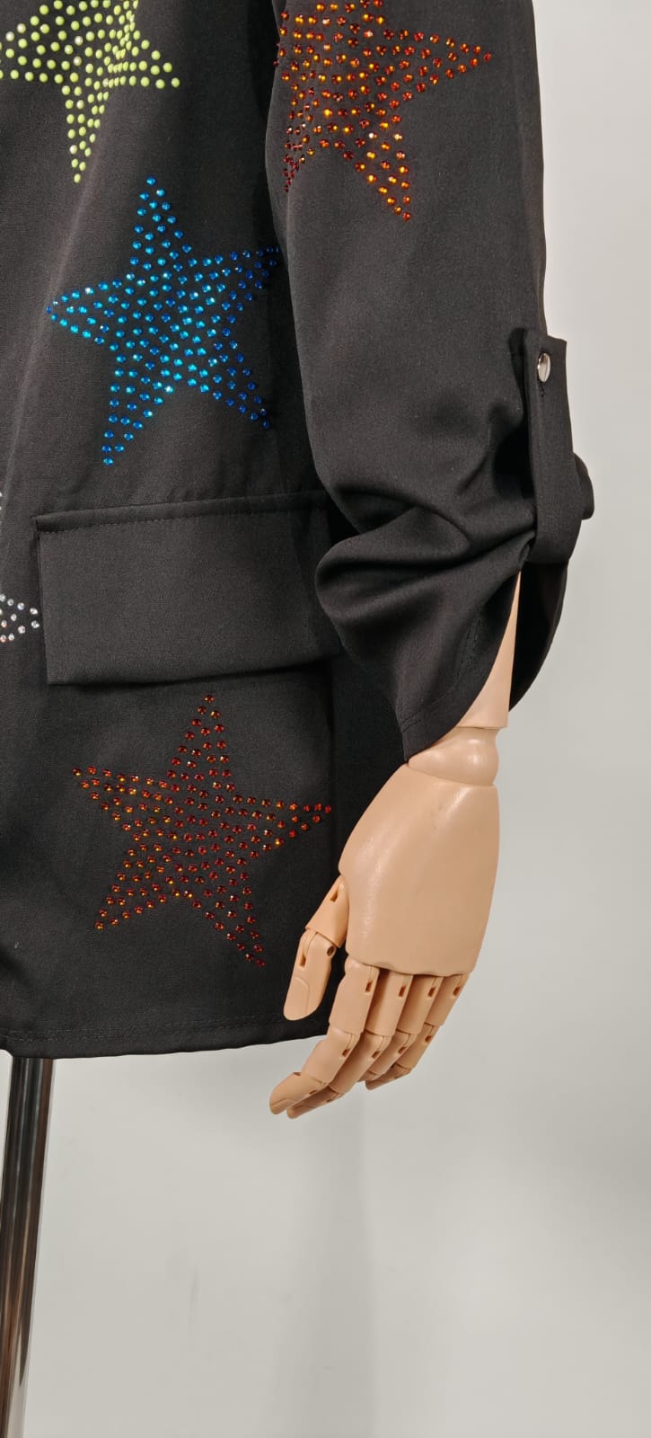 Saco Negro con Estrellas Multicolor