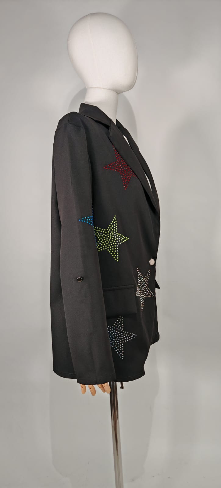Saco Negro con Estrellas Multicolor