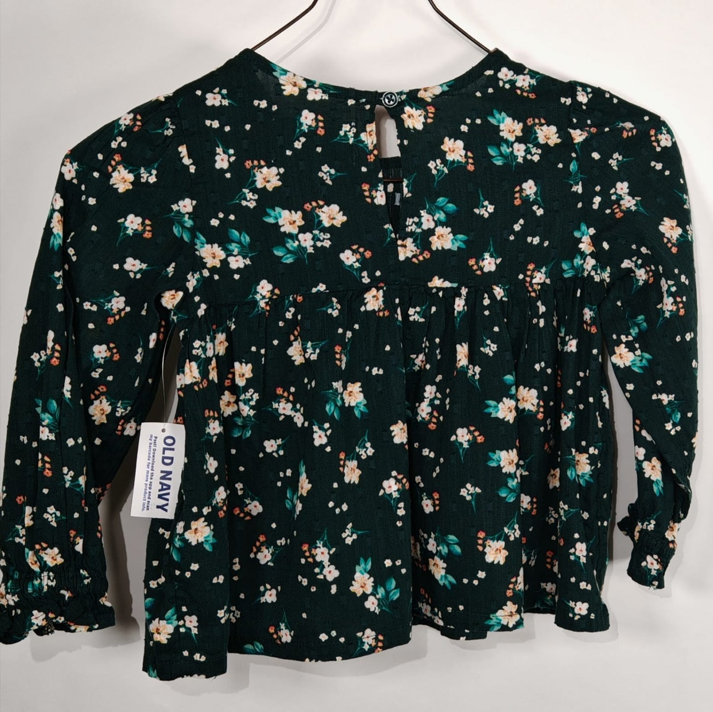 Blusa Old Navy Kids Verde con Estampado Floral – Talla 3T