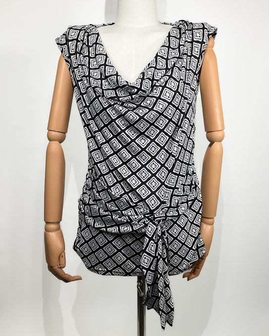 Blusa Estampada Negro y Blanco Contempo – Talla M