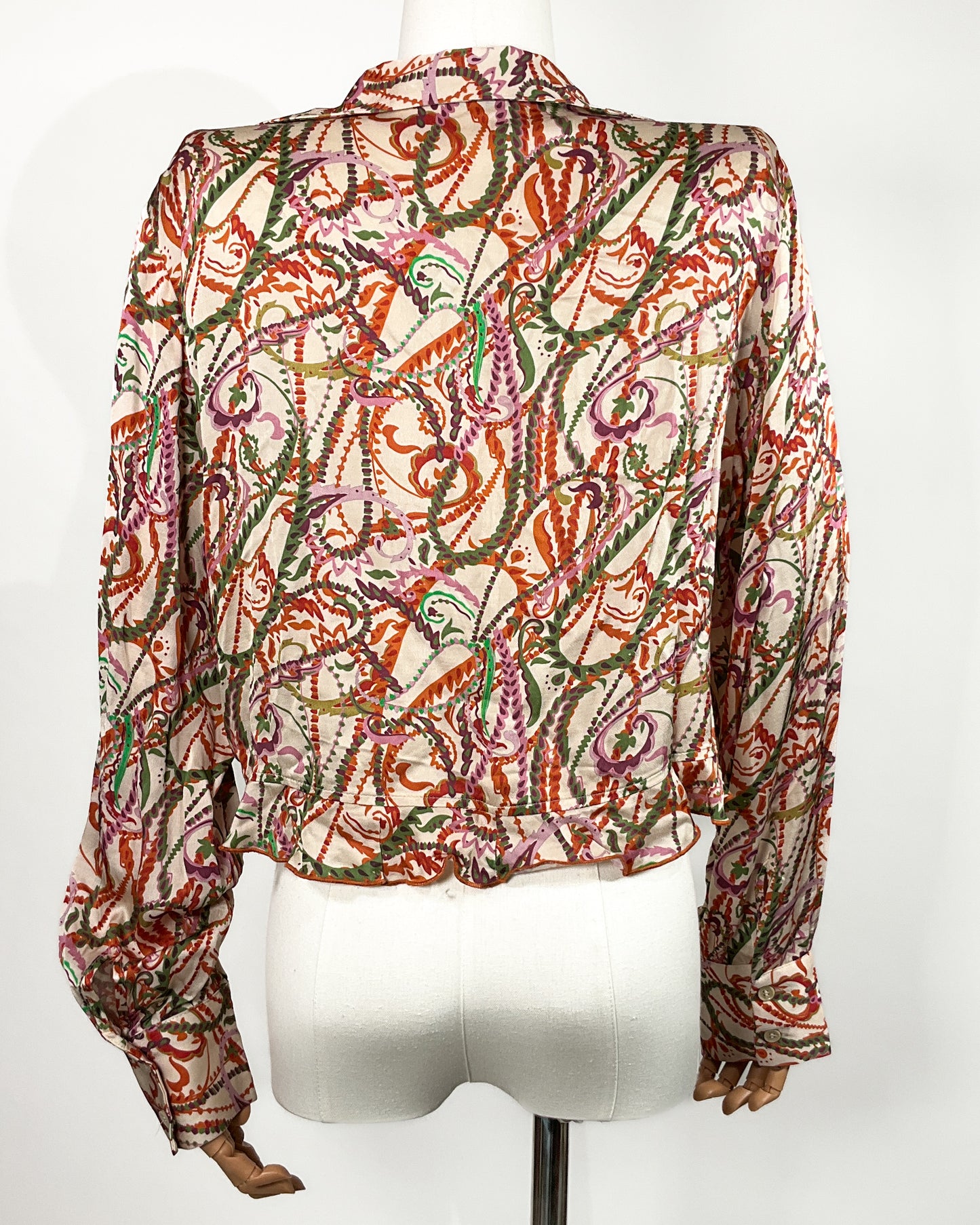 Camisa Multicolor Zara con Nudo Frontal – Talla L