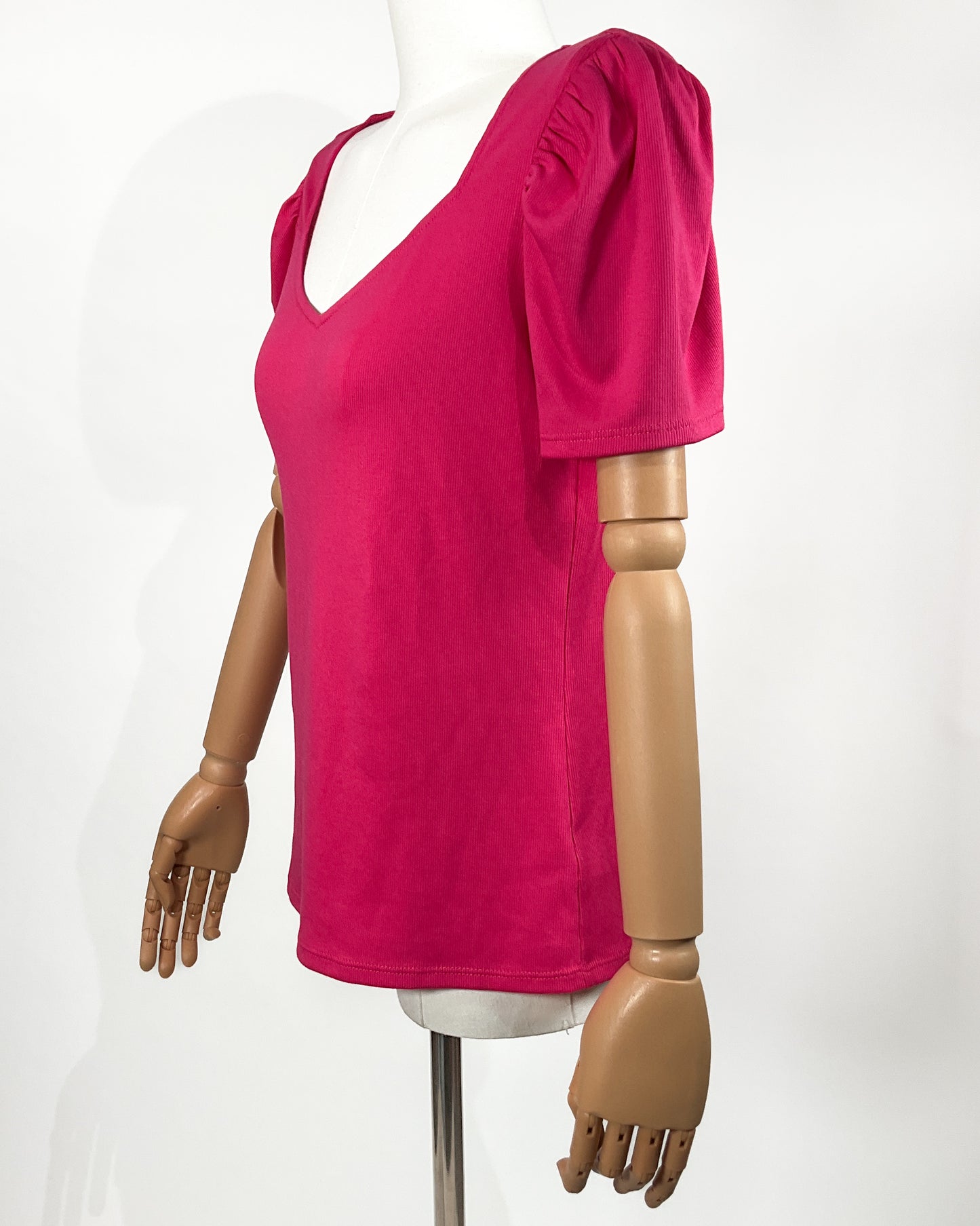 Blusa Rosa con Escote en V – Julio – Talla G