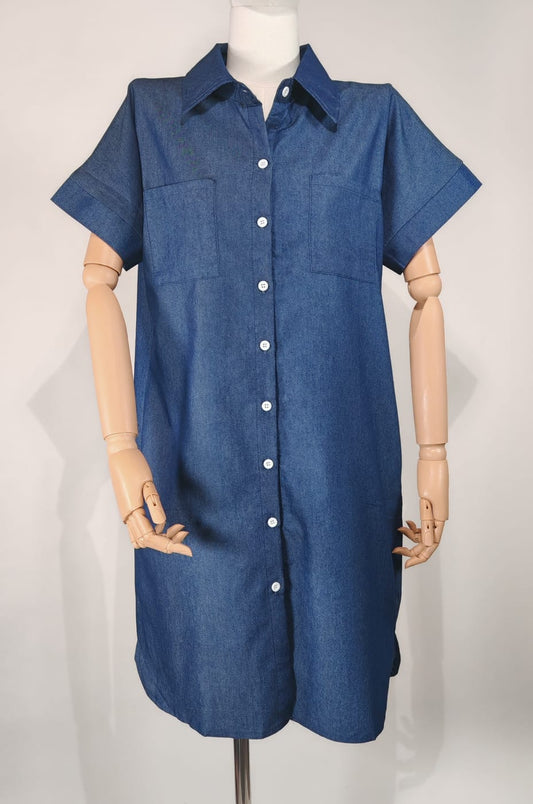 Vestido Camisero Azul Mezclilla – Casual, Juvenil y Súper Combinable