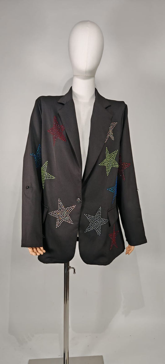 Saco Negro con Estrellas Multicolor