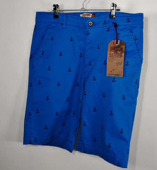 Bermuda Hudson & Barrow Azul Claro con Anclas – Talla 32 para hombre
